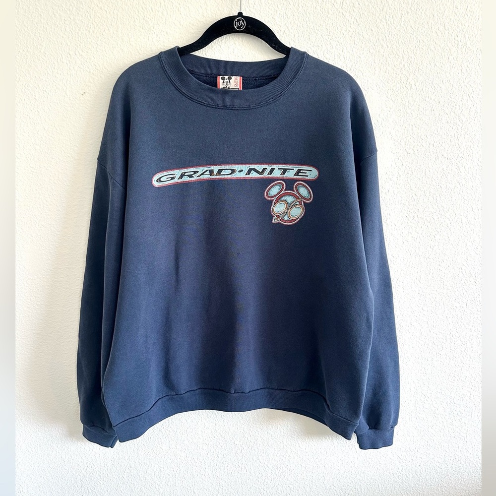 Disney 90s Vintage Crewneck Sweatshirt Large Disneyland 1996‎ Grad Nite USA Made